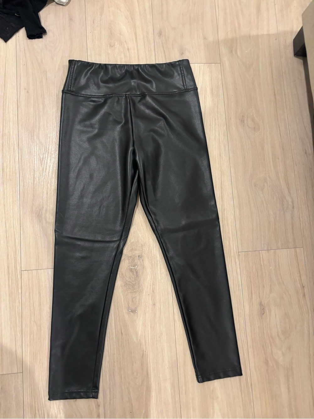 Women's Lined Black Faux Leather Leggings